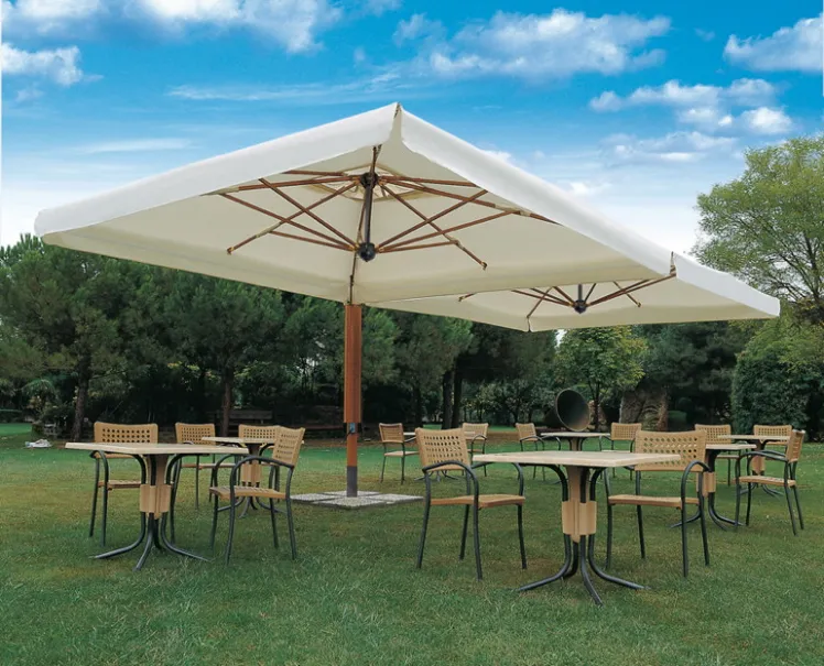Sonnenschirm SCOLARO �Wood Double 3,5x7� Stockschirm, Parasol
